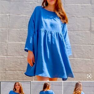 Denim linen short oversized dress NWT currently sold out on website